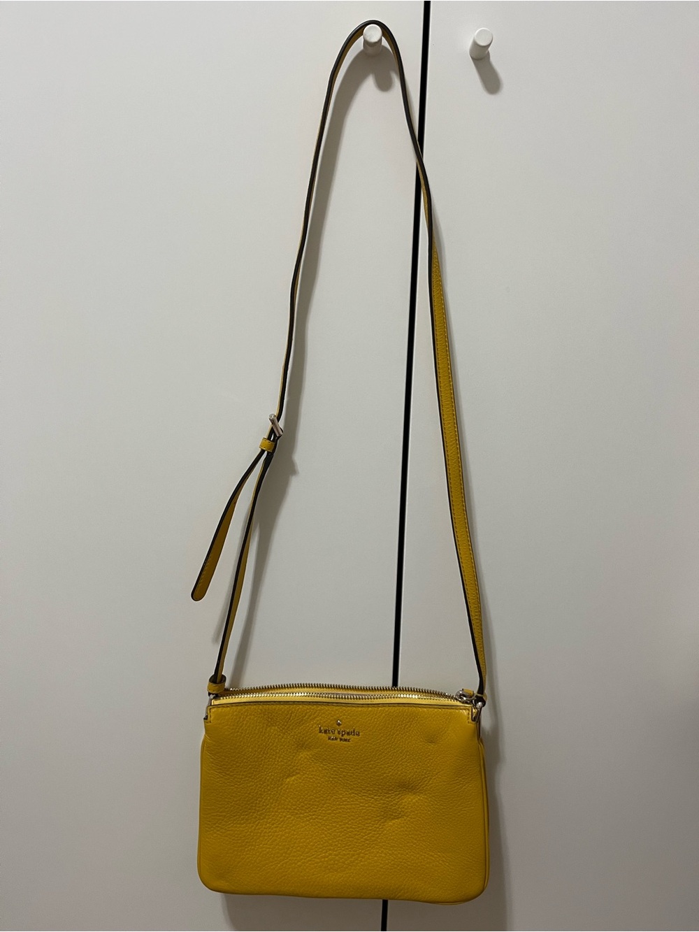kate spade Yellow Pebbled Leather Crossbody Bag